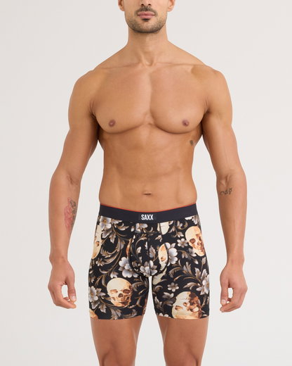 SAXX Bokserki Multisport Mesh Boxer Brief Fly Skull gold Męskie - 1 sztuka